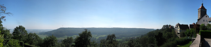 Aussicht über das Hohenloher Land von Waldenburg aus