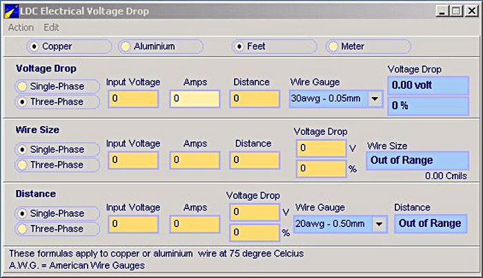 Screenshot aus dem LD Calculator; Copyright: www.paul-pelletier.com