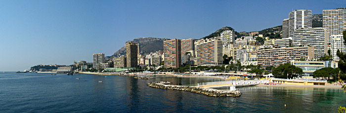 Aussicht auf die Bucht von Monte Carlo; für eine größere Ansicht klicken