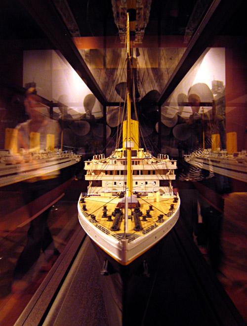 Ein Modell der Titanic in der Ausstellung in Kiel