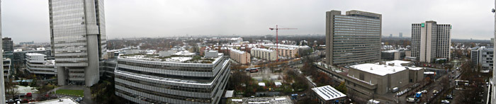 Aussicht über München bei erstem Schnee; Bild größerklickbar