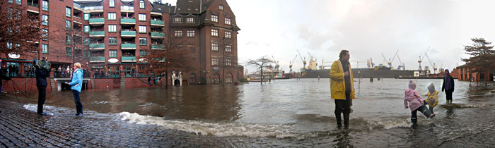 Sturmflut in Hamburg; Bild größerklickbar