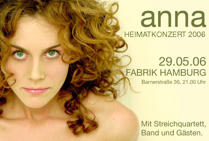 Flyer zu Annas Konzert